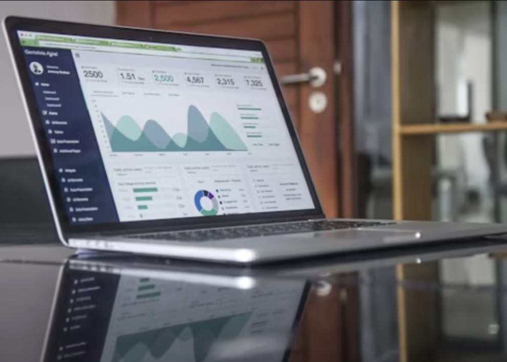 Analytics and business intelligence dashboard showing financial projections